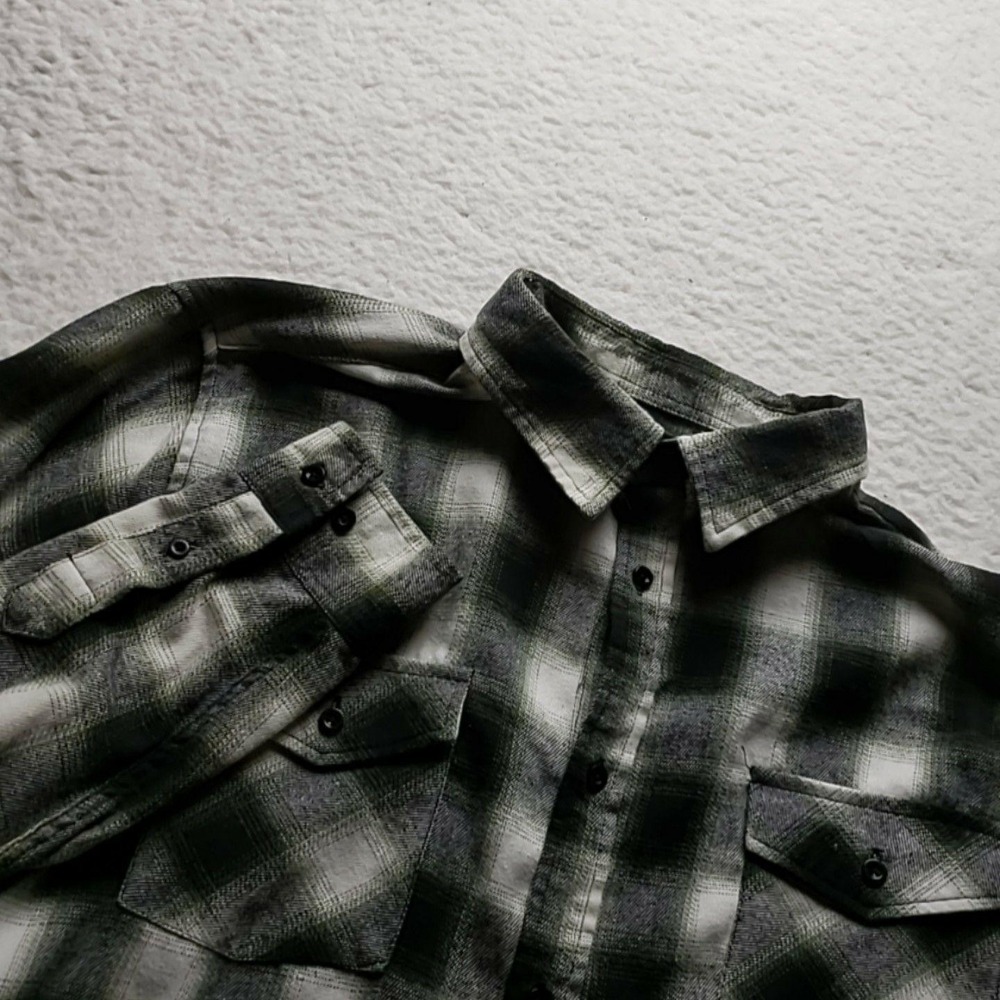 Molokai Surf Co Shirt Mens 2XL Green Plaid Long Sleeve Flannel Button-Up Casual
